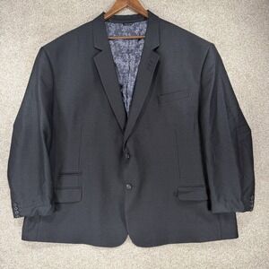Big And Tall 5XL Grey Black Synergy Performance Blazer Jacket 62/64R Nice!